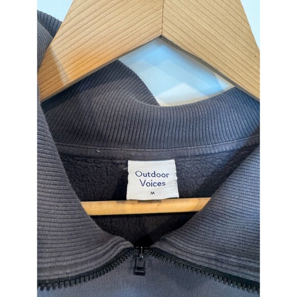 Outdoor Voices Women's Nimbus Sweatshirt Cropped Dark Gray 1/4 Zip Heavyweight M - Picture 3 of 6
